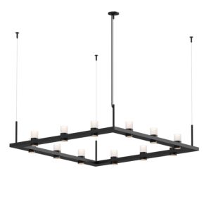 Intervals LED Pendant in Satin Black by Sonneman