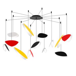 Papillons 13-Light LED Pendant in Satin Black