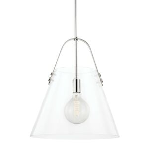 Karin One Light Pendant in Polished Nickel by Mitzi