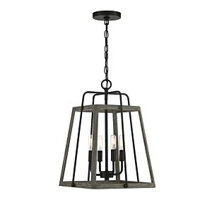 Hasting 4-Light Pendant in Noblewood with Iron