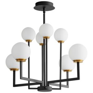 Bonzo LED Chandelier in Black W  Aged Brass by Oxygen Lighting