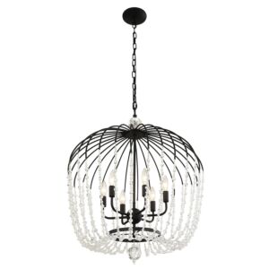 Voliere Six Light Pendant in Matte Black by Varaluz