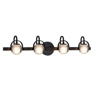 Fusion LED Bathroom Bathroom Vanity Light in Matte Black by Justice Designs