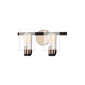 Fusion  Bathroom Bathroom Vanity Light in Matte Black  Brass by Justice Designs