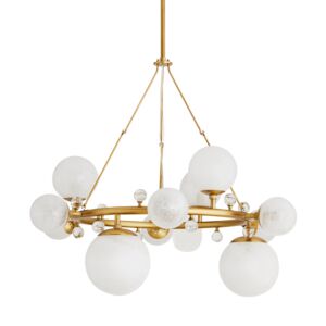 Troon 12 Light Chandelier in Antique Brass by Arteriors