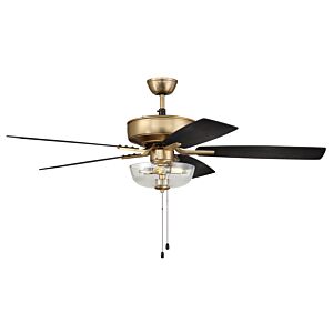 Craftmade Pro Plus 101 Clear Bowl Light Kit 2-Light Indoor Ceiling Fan in Satin Brass