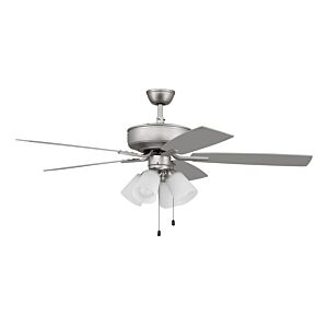 Craftmade Pro Plus 114 White 4 Light Kit 4-Light Indoor Ceiling Fan in Brushed Satin Nickel