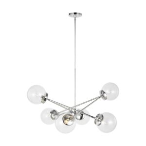 Tierney Six Light Chandelier in Chrome by Visual Comfort Studio