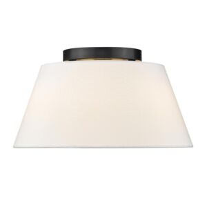 Penn Three Light Flush Mount in Matte Black by Golden