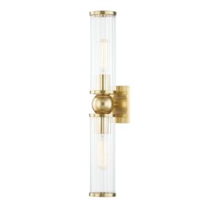 Malone Two Light Wall Sconce in Aged Brass by Hudson Valley