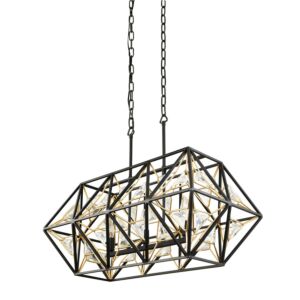 Marcia Three Light Linear Pendant in Matte BlackFrench Gold by Varaluz