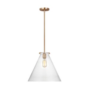 Kate One Light Pendant in Satin Brass by Visual Comfort Studio