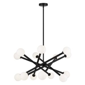 Matchstix 14 Light Pendant in Black by Matteo Lighting