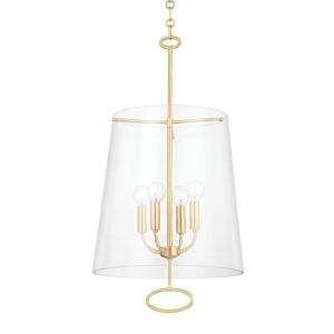 James Four Light Pendant in Aged Brass by Hudson Valley