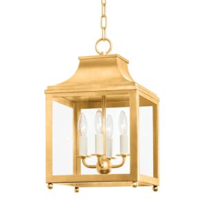 Leigh Four Light Pendant in Vintage Gold Leaf by Mitzi