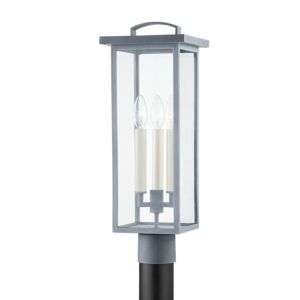 Eden  Outdoor Post Mount in Weathered Zinc by Troy Lighting