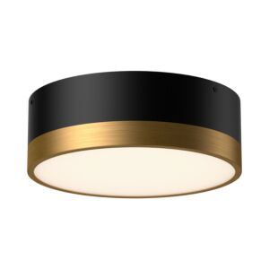 Brisbane 2-Light Flush Mount in Aged Gold with Matte Black