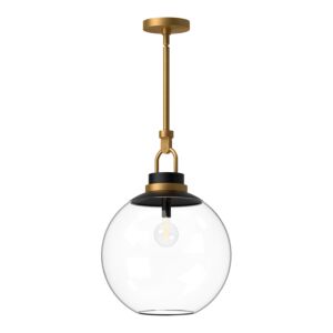 Copperfield One Light Pendant in Aged Gold Clear Glass by Alora