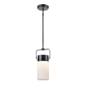 Tuxedo 1-Light Pendant in Ebony and Chrome