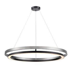 Cybele CCT LED Foyer Pendant in Ebony and Satin Nickel