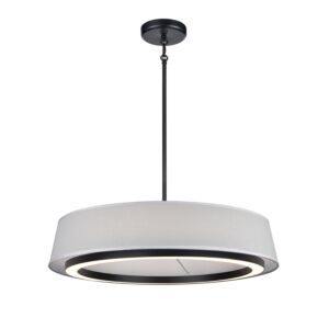 Celene CCT LED Pendant in Ebony with Grey Linen Shade