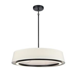 Celene CCT LED Pendant in Ebony with Natural Linen Shade