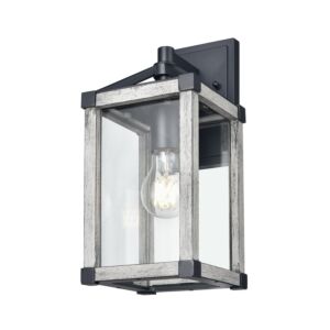 Nipigon Outdoor 1-Light Wall Sconce in Black and White Washed Grey