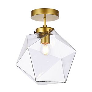 Lawrence 1-Light Flush Mount in Brass