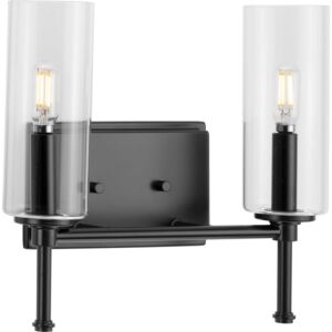 Elara 2-Light Bathroom Vanity Light Vanity in Matte Black