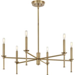 Elara 6-Light Chandelier in Vintage Brass