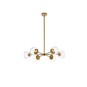 Briggs 6-Light Pendant in brass