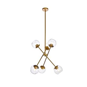 Axl 6-Light Pendant in brass