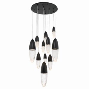 Ecrou  Chandelier in Black by Eurofase