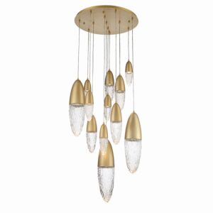 Ecrou  Chandelier in Gold by Eurofase