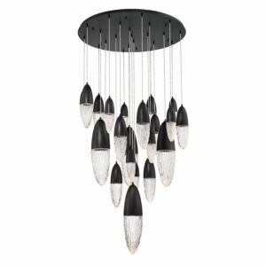 Ecrou  Chandelier in Black by Eurofase