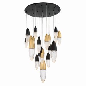 Ecrou  Chandelier in Mixed Black   Brass by Eurofase