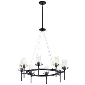 Alton Eight Light Chandelier in Black by Kichler