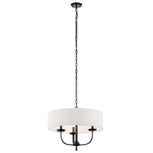 Kennewick Three Light Chandelier in Black by Kichler