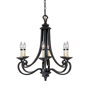 Barcelona 6-Light Chandelier in Natural Iron