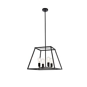 Declan 4-Light Pendant in Black