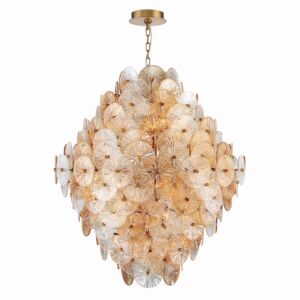 Sue Anne 27 Light Chandelier in Plated Brass by Eurofase