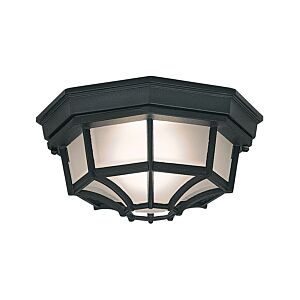 Builder Cast Aluminum 1-Light Flushmount in Black