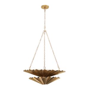 Katya Nine Light Chandelier in Vintage Brass by Arteriors