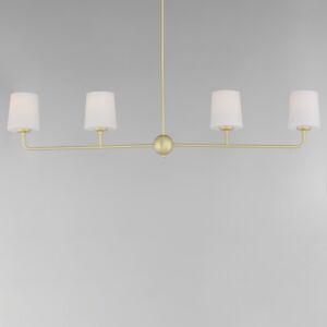 Bristol Four Light Linear Chandelier in Satin Brass by Maxim