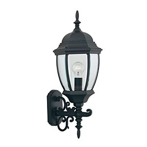 Tiverton 1-Light Wall Lantern in Black