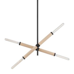 Cruiz Four Light Island Pendant in Soft Black by Troy Lighting