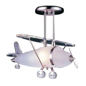 Novelty 1-Light Semi-Flush Mount in Satin Nickel