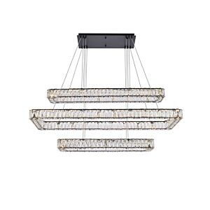 Monroe LED Pendant in Black by Elegant Lighting