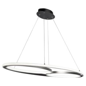 Gemini LED Pendant in Black, Nickel by Artcraft