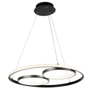 Gemini LED Pendant in Black, Nickel by Artcraft